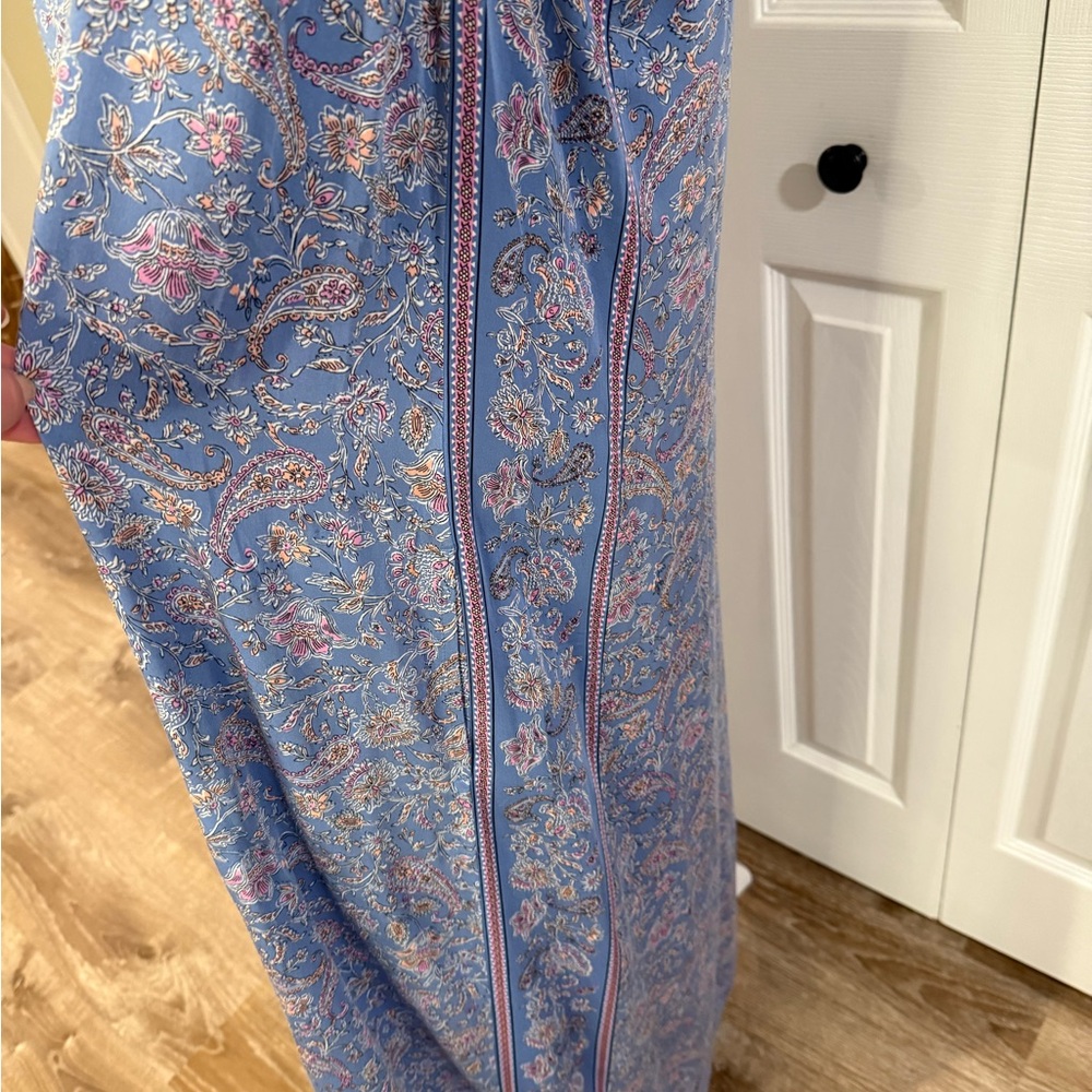 J. Jill, NWT Border Print Maxi Sleeveless Blue Floral Dress, Size M - Picture 9 of 12